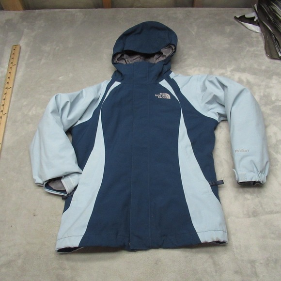 North Face Jacket Girls Small Blue Waterproof Warmth Winter Removable Liner 3in1